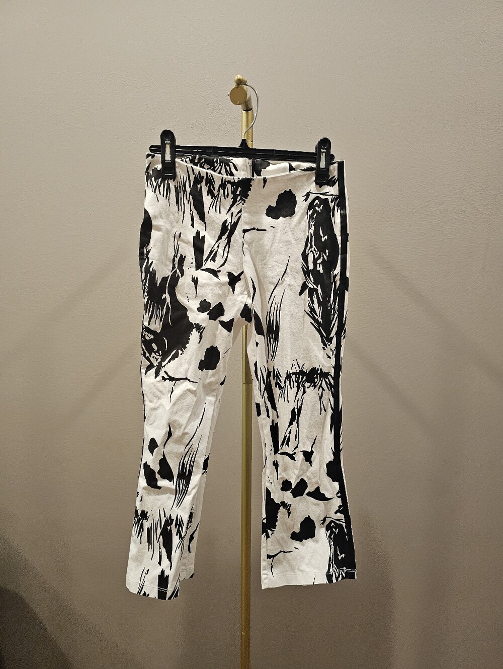 Vintage Low Rise Black & White Horse Graphic Printed Pants